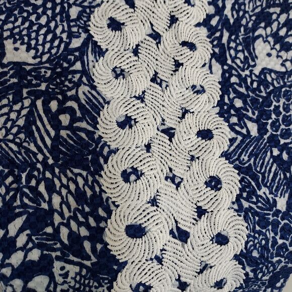 LILLY PULITZER for Target Mini Dress Size 4 Navy White Upstream Fish Print - Picture 5 of 15